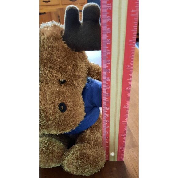 Skogstokig Moose Plush Souvenir With Blue Shirt - Picture 5 of 6